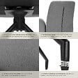 TECTAKE - Lot 6 fauteuils pivotants 360° rembourrés tissu robuste anthracite - vignette