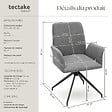 TECTAKE - Lot 6 fauteuils pivotants 360° rembourrés tissu robuste anthracite - vignette