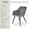 TECTAKE - Ensemble de 4 chaises en cuir synthétique aspect velours gris et noir - vignette
