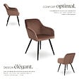 TECTAKE - Ensemble de 4 chaises en cuir synthétique aspect velours brun-noir - vignette