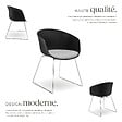 TECTAKE - Lot 2 Fauteuils rembourrés avec accoudoirs en plastique noir/chrome - vignette