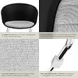 TECTAKE - Lot 2 Fauteuils rembourrés avec accoudoirs en plastique noir/chrome - vignette