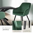 TECTAKE - Ensemble de 4 chaises en cuir synthétique aspect velours vert et noir - vignette