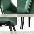 TECTAKE - Ensemble de 4 chaises en cuir synthétique aspect velours vert et noir - vignette