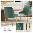 TECTAKE - Lot 2 chaises rembourrées aspect velours forme ergonomique vert - vignette
