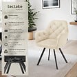 TECTAKE - Lot 2 fauteuils pivotants 180° velours rembourrés matelassés crème - vignette