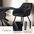 TECTAKE - Lot 4 chaises rembourrées en velours matelassé et dossier continu noir - vignette
