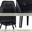 TECTAKE - Lot 4 chaises rembourrées en velours matelassé et dossier continu noir - vignette