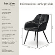 TECTAKE - Lot 4 chaises rembourrées en velours matelassé et dossier continu noir - vignette