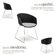 TECTAKE - Lot 4 Fauteuils rembourrés avec accoudoirs en plastique noir/chrome - vignette
