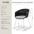 TECTAKE - Lot 4 Fauteuils rembourrés avec accoudoirs en plastique noir/chrome - vignette