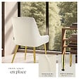 TECTAKE - Lot 4 chaises rembourrées aspect velours forme ergonomique beige - vignette