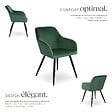 TECTAKE - Ensemble de 6 chaises effet velours ergonomiques vert foncé/noir - vignette