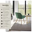 TECTAKE - Lot 4 chaises de salle à manger avec aspect velours capitonné vert/or - vignette