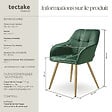 TECTAKE - Lot 4 chaises de salle à manger avec aspect velours capitonné vert/or - vignette