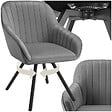 TECTAKE - Chaise pivotante à 360° avec accoudoirs en velours rembourrée gris - vignette