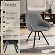 TECTAKE - Chaise pivotante à 360° avec accoudoirs en velours rembourrée gris - vignette