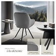 TECTAKE - Chaise pivotante à 360° avec accoudoirs en velours rembourrée gris - vignette