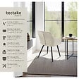 TECTAKE - Lot 4 chaises rembourrées en velours matelassé et dossier crème - vignette