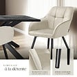 TECTAKE - Lot 4 chaises rembourrées en velours matelassé et dossier crème - vignette
