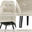 TECTAKE - Lot 4 chaises rembourrées en velours matelassé et dossier crème - vignette
