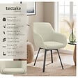 TECTAKE - Lot 2 Fauteuils pivotants rembourrés avec accoudoirs gris/beige - vignette