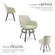 TECTAKE - Lot 2 Fauteuils pivotants rembourrés avec accoudoirs gris/beige - vignette