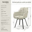 TECTAKE - Lot 2 Fauteuils pivotants rembourrés avec accoudoirs gris/beige - vignette