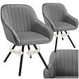 TECTAKE - Lot 2 chaises pivotantes à 360° avec accoudoirs velours grises - vignette