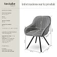 TECTAKE - Lot 2 chaises pivotantes à 360° avec accoudoirs velours grises - vignette