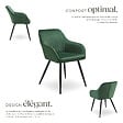 TECTAKE - Lot 2 chaises de salle à manger en velours matelassées vert foncé - vignette