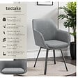 TECTAKE - Lot 4 Fauteuils pivotants rembourrés avec accoudoirs et dossier gris - vignette