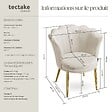 TECTAKE - Fauteuil rembourrage épais revêtement en velours crème/or - vignette