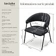 TECTAKE - Lot 6 Fauteuils rembourré ergonomique en tissu 150kg max noir - vignette