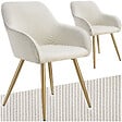 TECTAKE - Lot 2 chaises élégantes aspect corde avec forme ergonomique crème/doré - vignette