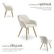 TECTAKE - Lot 2 chaises élégantes aspect corde avec forme ergonomique crème/doré - vignette