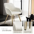 TECTAKE - Lot 2 chaises élégantes aspect corde avec forme ergonomique crème/doré - vignette
