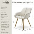 TECTAKE - Lot 2 chaises élégantes aspect corde avec forme ergonomique crème/doré - vignette