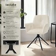 TECTAKE - Lot de 4 chaises pivotantes 360° en velours rembourrées crème/noir - vignette