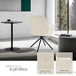 TECTAKE - Lot de 4 chaises pivotantes 360° en velours rembourrées crème/noir - vignette