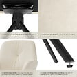 TECTAKE - Lot de 4 chaises pivotantes 360° en velours rembourrées crème/noir - vignette