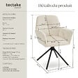 TECTAKE - Lot de 4 chaises pivotantes 360° en velours rembourrées crème/noir - vignette