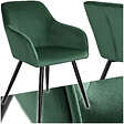 TECTAKE - Chaise Rembourrée aspect velours Dossier ergonomique vert foncé/noir - vignette