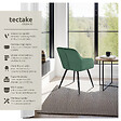 TECTAKE - Chaise Rembourrée aspect velours Dossier ergonomique vert foncé/noir - vignette