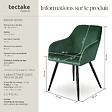 TECTAKE - Chaise Rembourrée aspect velours Dossier ergonomique vert foncé/noir - vignette