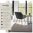 TECTAKE - Lot 2 chaises élégantes aspect corde anthracite/doré - vignette