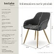 TECTAKE - Lot 2 chaises élégantes aspect corde anthracite/doré - vignette