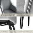 TECTAKE - Ensemble de 6 chaises rembourées effet velours ergonomiques gris/noir - vignette