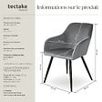 TECTAKE - Ensemble de 6 chaises rembourées effet velours ergonomiques gris/noir - vignette
