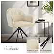 TECTAKE - Chaise pivotante à 360° en velours avec rembourrage crème/noir - vignette